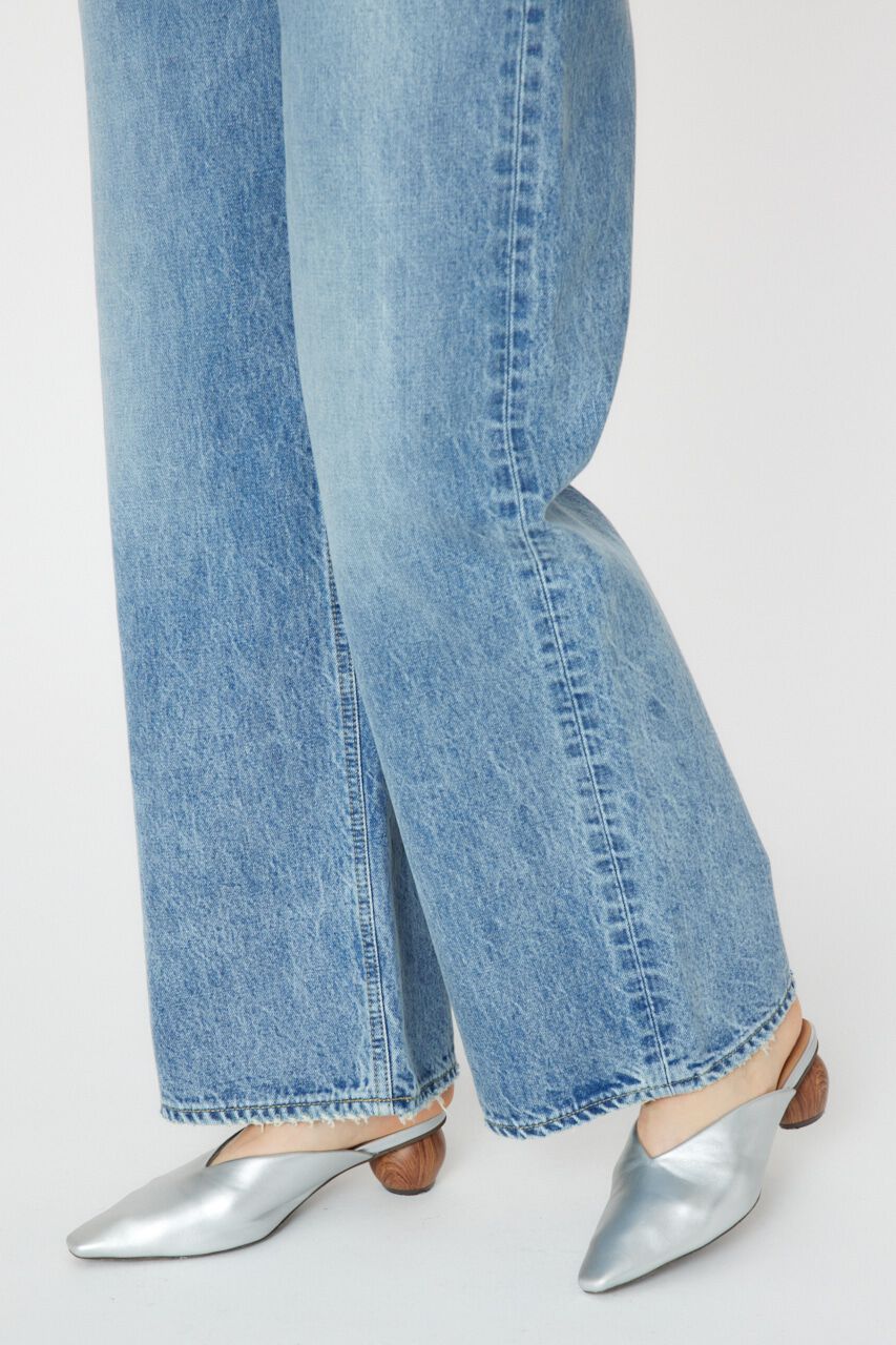 RODEO CROWNS「ダブルベルトウエストワイドパンツ」|デニム|