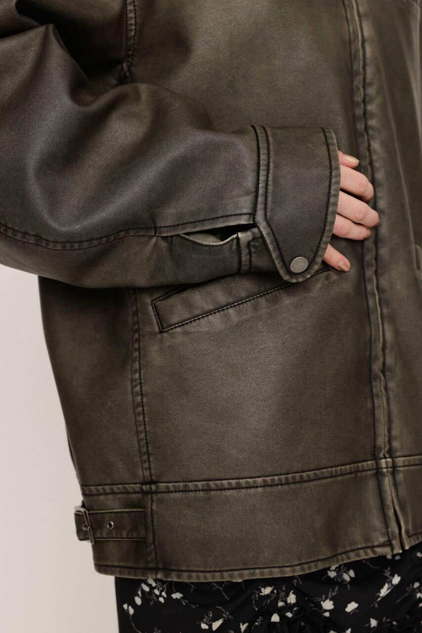 SLY「VINTAGE BOXY F／LEATHER ジャケット」|その他|