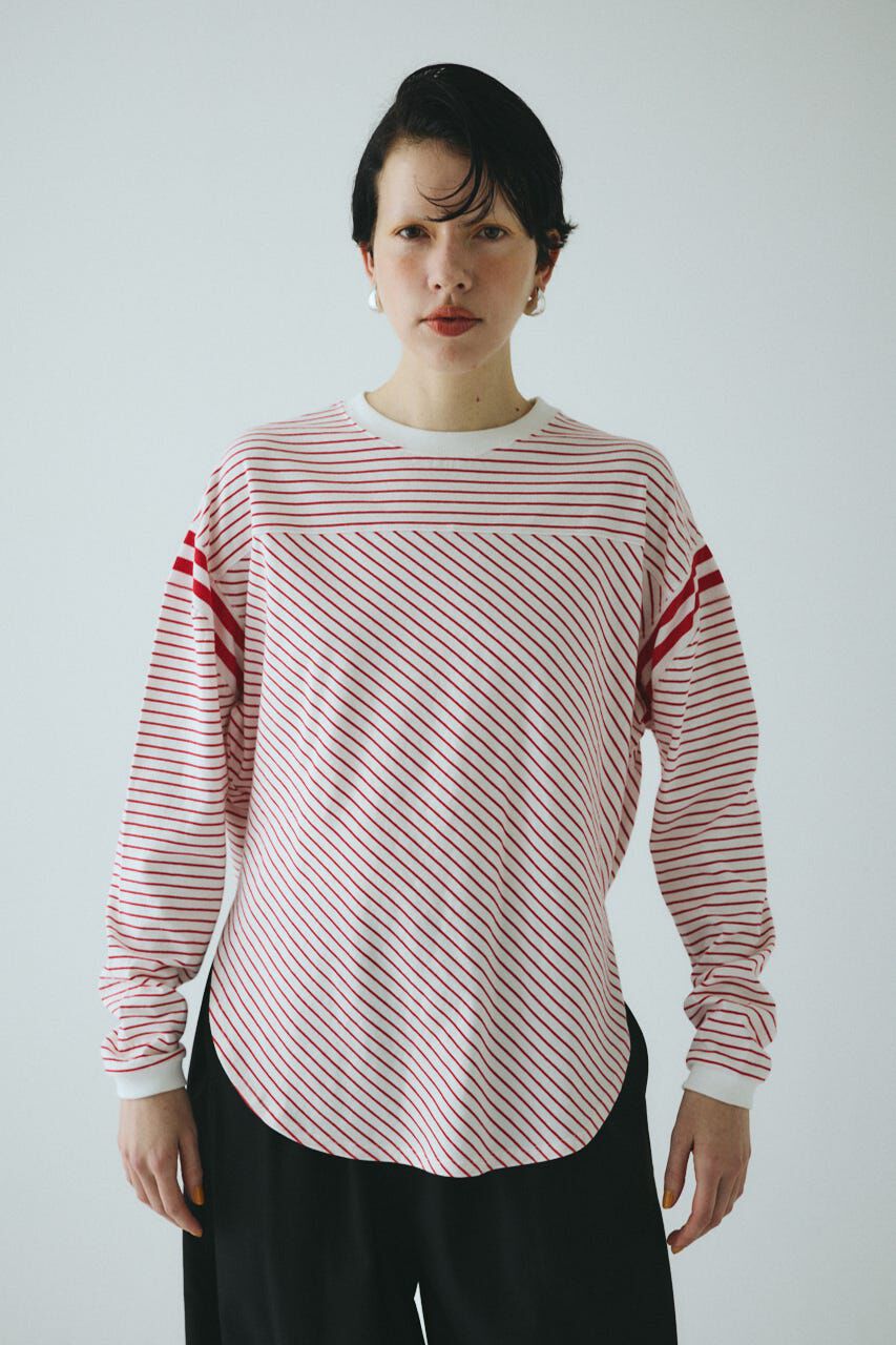 HeRIN.CYE「Design border tops」|Tシャツ・カットソー|RED