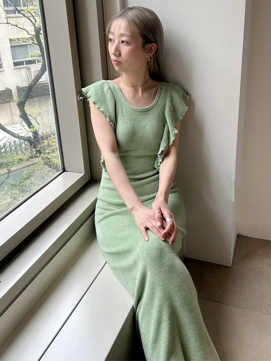 SNIDEL HOME「フリルニットワンピース」|ルームウェア|