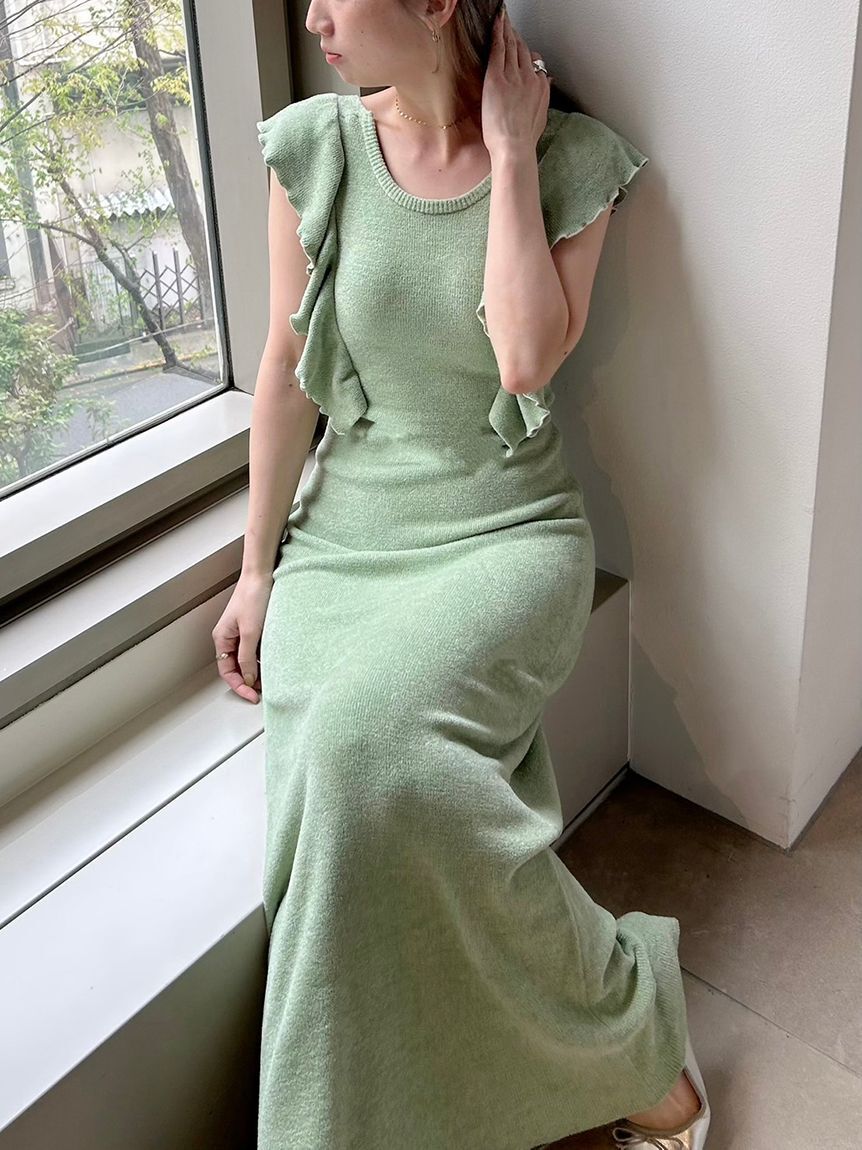 SNIDEL HOME「フリルニットワンピース」|ルームウェア|