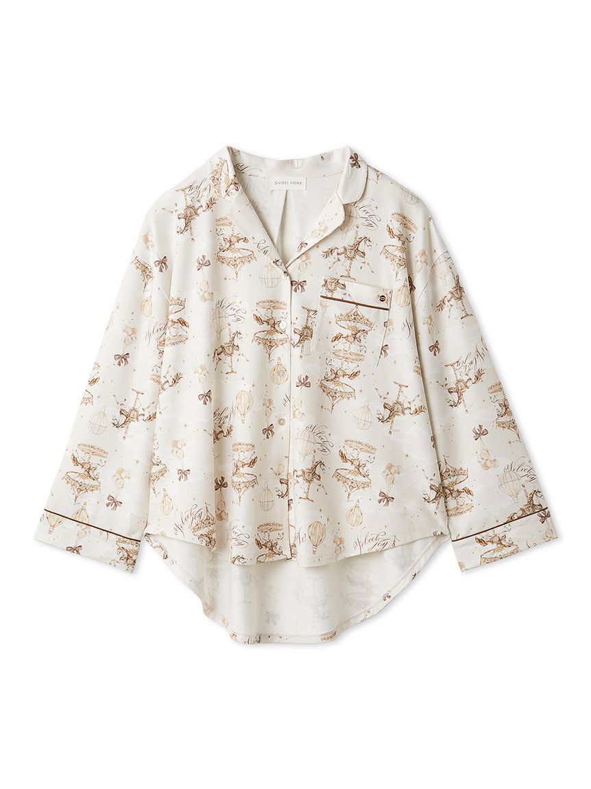 SNIDEL HOME「カルーセルプリント開襟シャツ」|ルームウェア|
