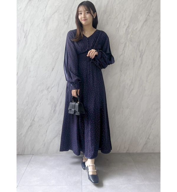 dazzlin「ピンタックフラワーワンピース」|ワンピース|