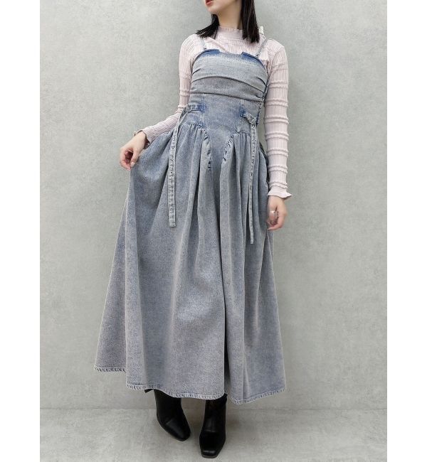 dazzlin「デニムベルトギャザーキャミワンピース」|ワンピース|