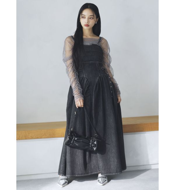 dazzlin「デニムベルトギャザーキャミワンピース」|ワンピース|