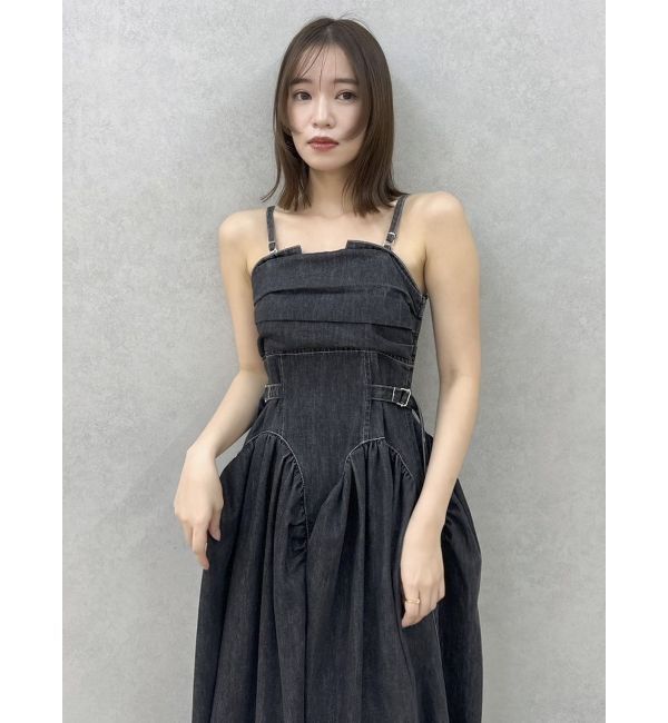 dazzlin「デニムベルトギャザーキャミワンピース」|ワンピース|