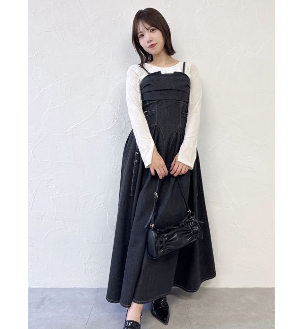 dazzlin「デニムベルトギャザーキャミワンピース」|ワンピース|