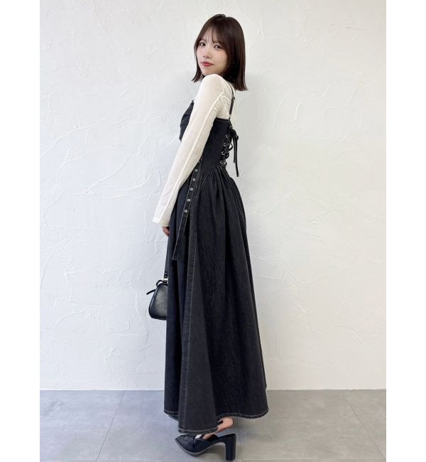 dazzlin「デニムベルトギャザーキャミワンピース」|ワンピース|