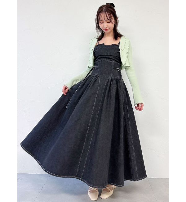 dazzlin「デニムベルトギャザーキャミワンピース」|ワンピース|