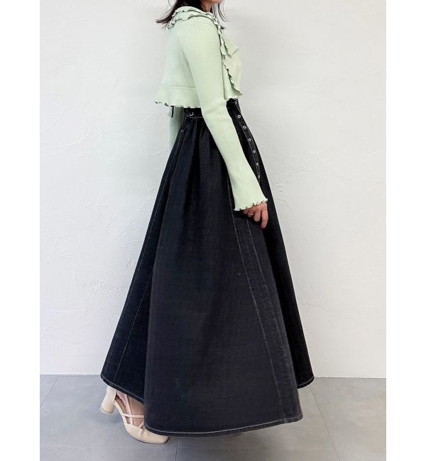 dazzlin「デニムベルトギャザーキャミワンピース」|ワンピース|