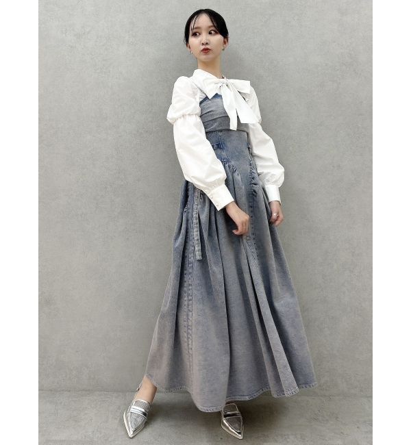dazzlin「デニムベルトギャザーキャミワンピース」|ワンピース|