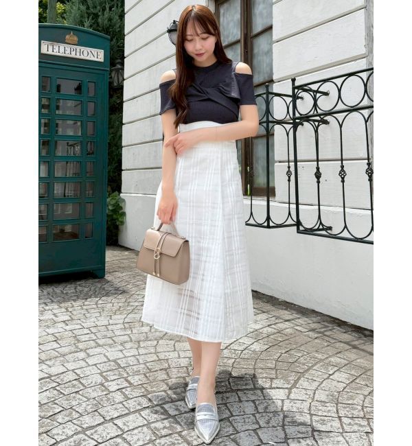 dazzlin「ツイストシアーチェックコルセットワンピース」|ワンピース|