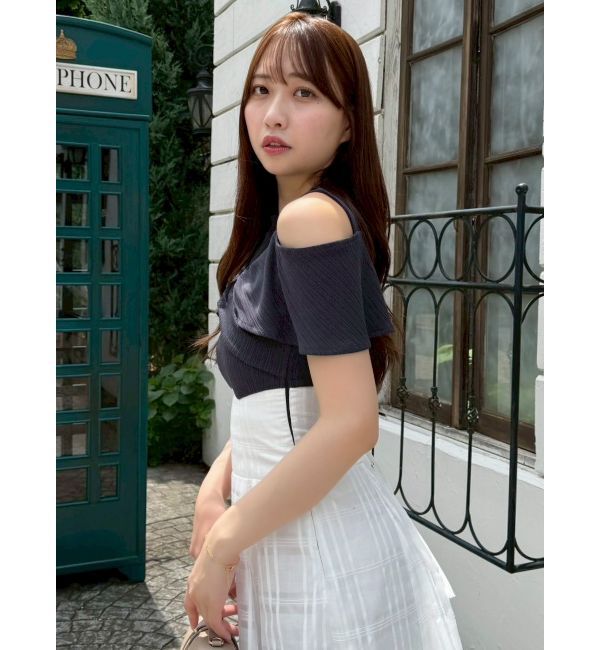 dazzlin「ツイストシアーチェックコルセットワンピース」|ワンピース|