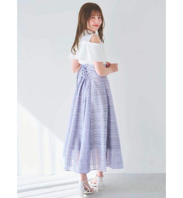 dazzlin「ツイストシアーチェックコルセットワンピース」|ワンピース|