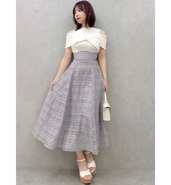 dazzlin「ツイストシアーチェックコルセットワンピース」|ワンピース|