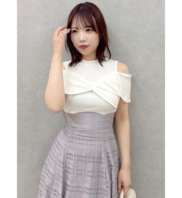 dazzlin「ツイストシアーチェックコルセットワンピース」|ワンピース|