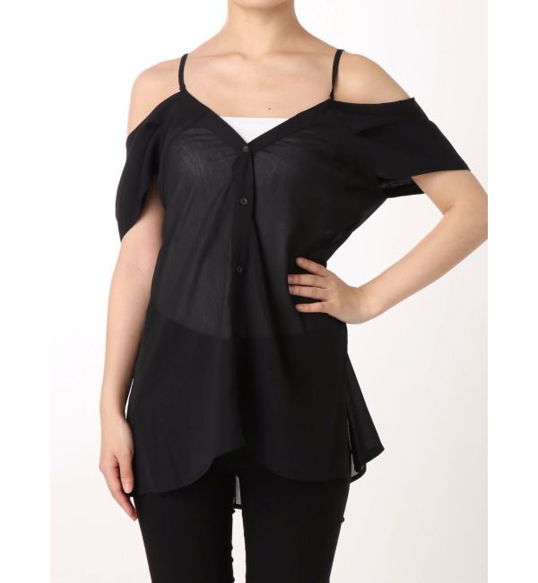 EMODA「2WAYスリーブシャツトップ」|シャツ・ブラウス|ブラック