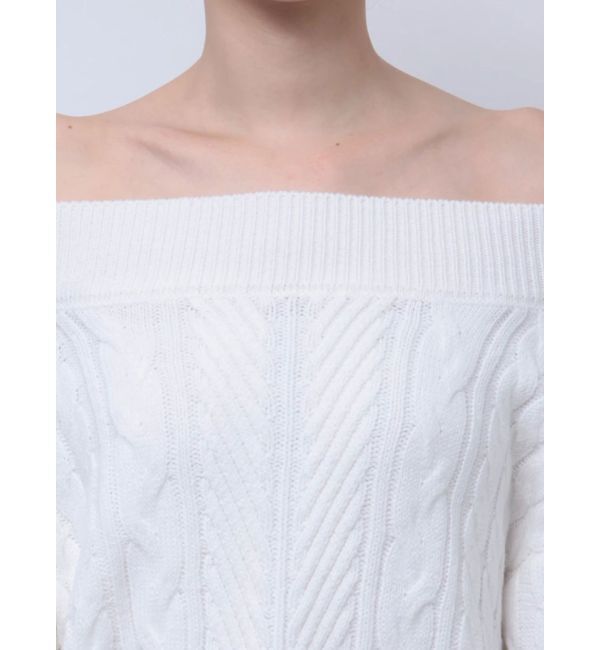 MERCURYDUO「レースドッキングケーブルニットワンピース」|ワンピース|