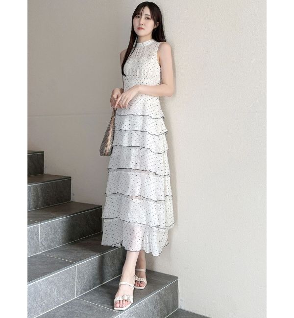 MERCURYDUO「シフォンティアードワンピース」|ワンピース|