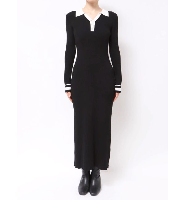 MERCURYDUO「バイカラースキッパーニットワンピース」|ワンピース|