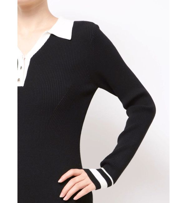 MERCURYDUO「バイカラースキッパーニットワンピース」|ワンピース|