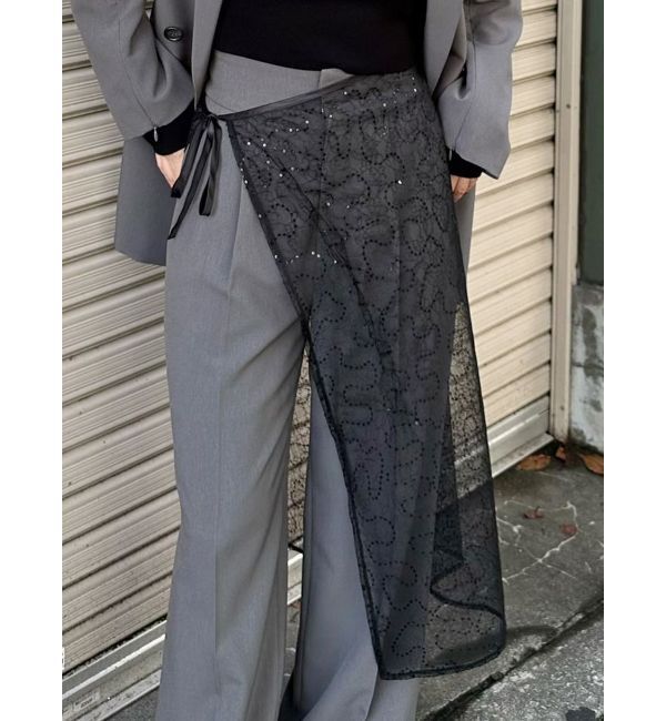 MURUA「レースラップクロス」|バンダナ・スカーフ|ブラック