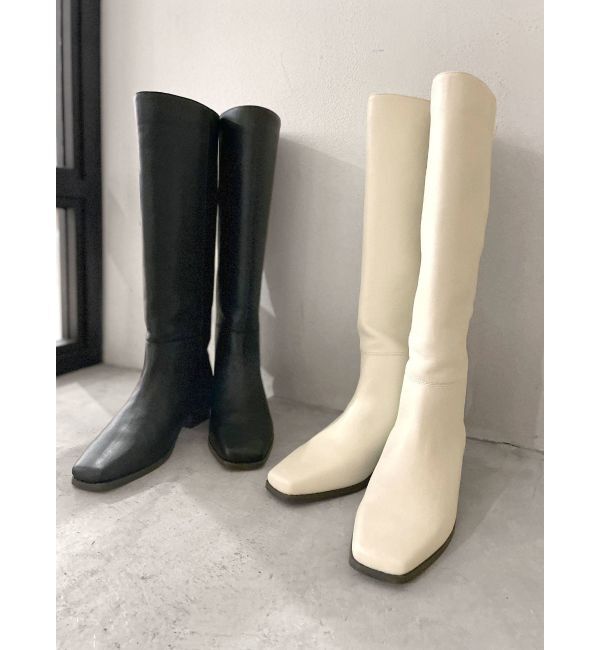 Ungrid「スクエアトゥロングブーツ」|ロングブーツ|
