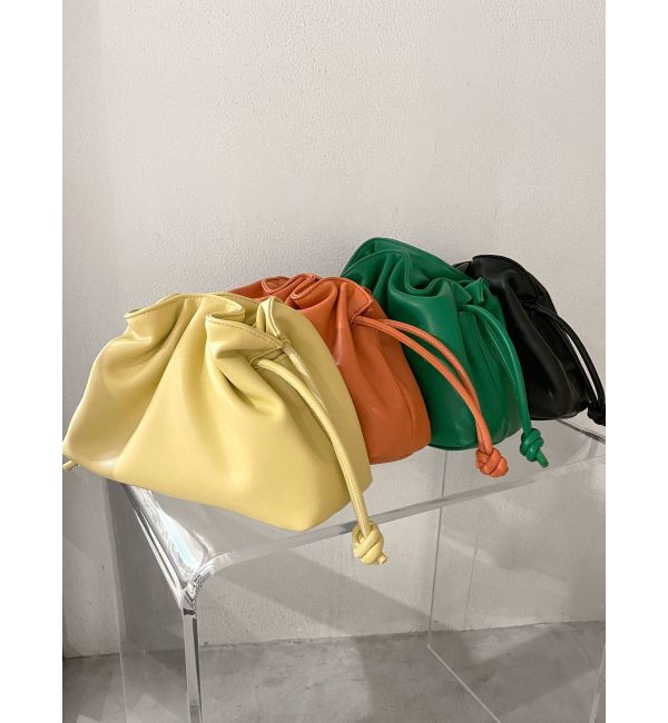 Ungrid「フェイクレザーギャザークラッチバッグ」|クラッチバッグ|