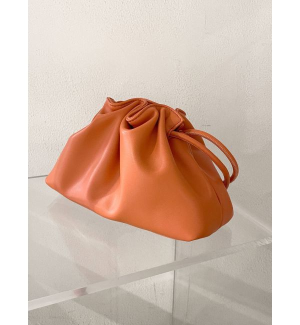 Ungrid「フェイクレザーギャザークラッチバッグ」|クラッチバッグ|オレンジ