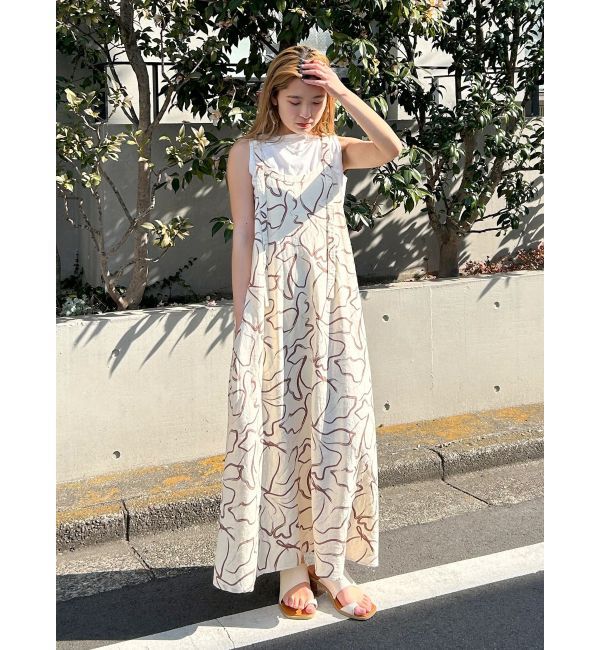 Ungrid「リネン混ショルダーデザインキャミワンピース」|ワンピース|