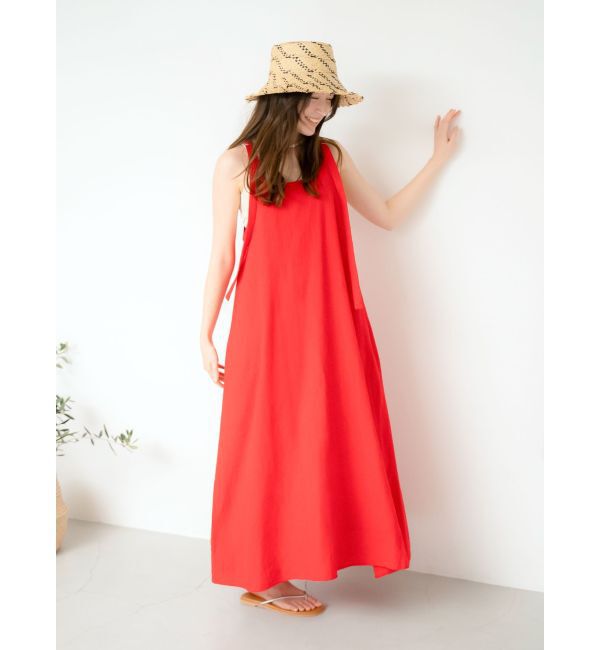 Ungrid「リネン混ショルダーデザインキャミワンピース」|ワンピース|