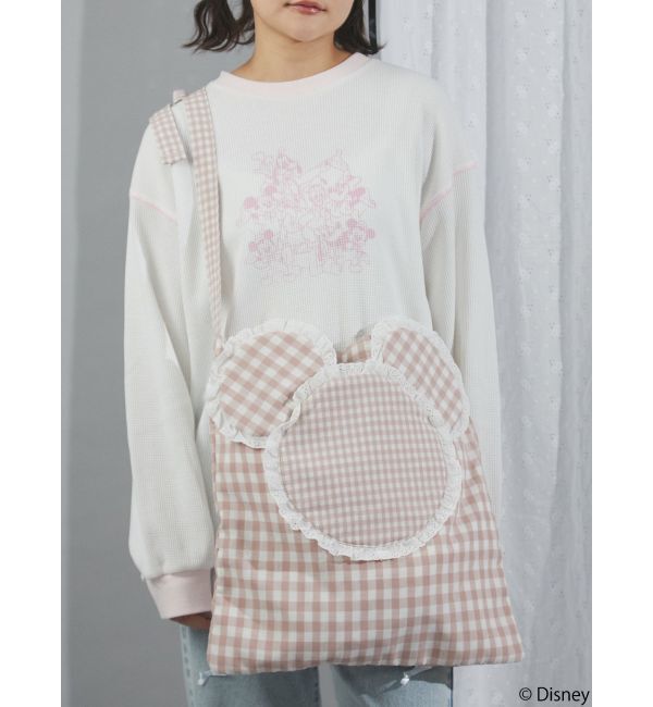 merry jenny「MICKEY / フリルギンガムトート」|トートバッグ|ピンク