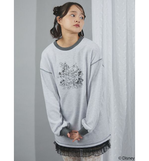 merry jenny「MICKEY＆FRIENDS / サーマルトップス」|Tシャツ・カットソー|グレー