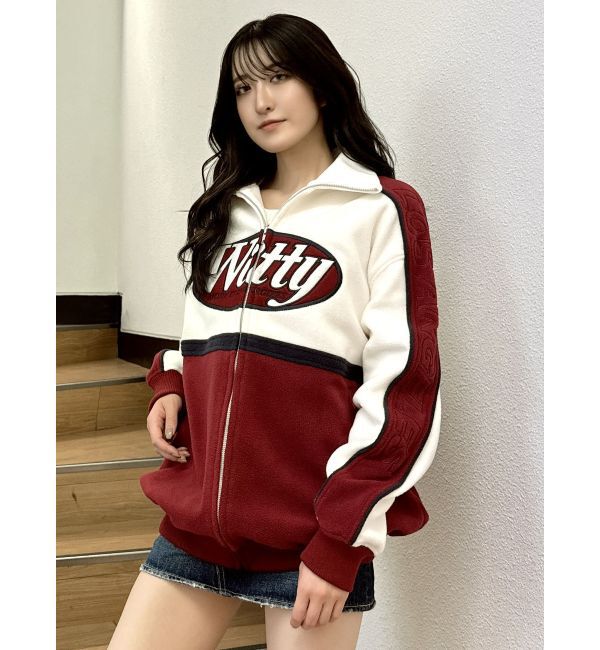 GYDA「Wittyフリースブルゾン」|ブルゾン・スタジャン|レッド