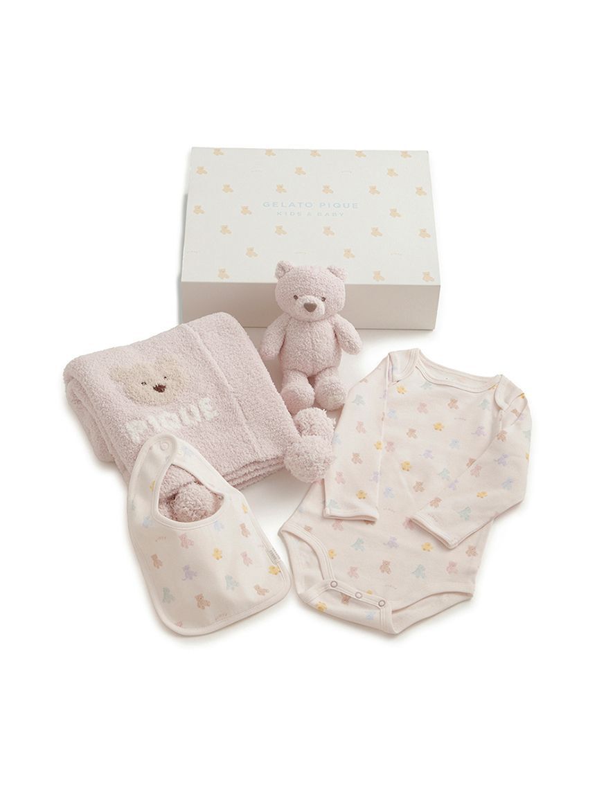 GELATO PIQUE KIDS & BABY「【ラッピング済み】【BABY】ベアブランケット&ぬいぐるみ&ボディースーツ&スタイ4点セット ギフトBOX」|その他ベビー用品|