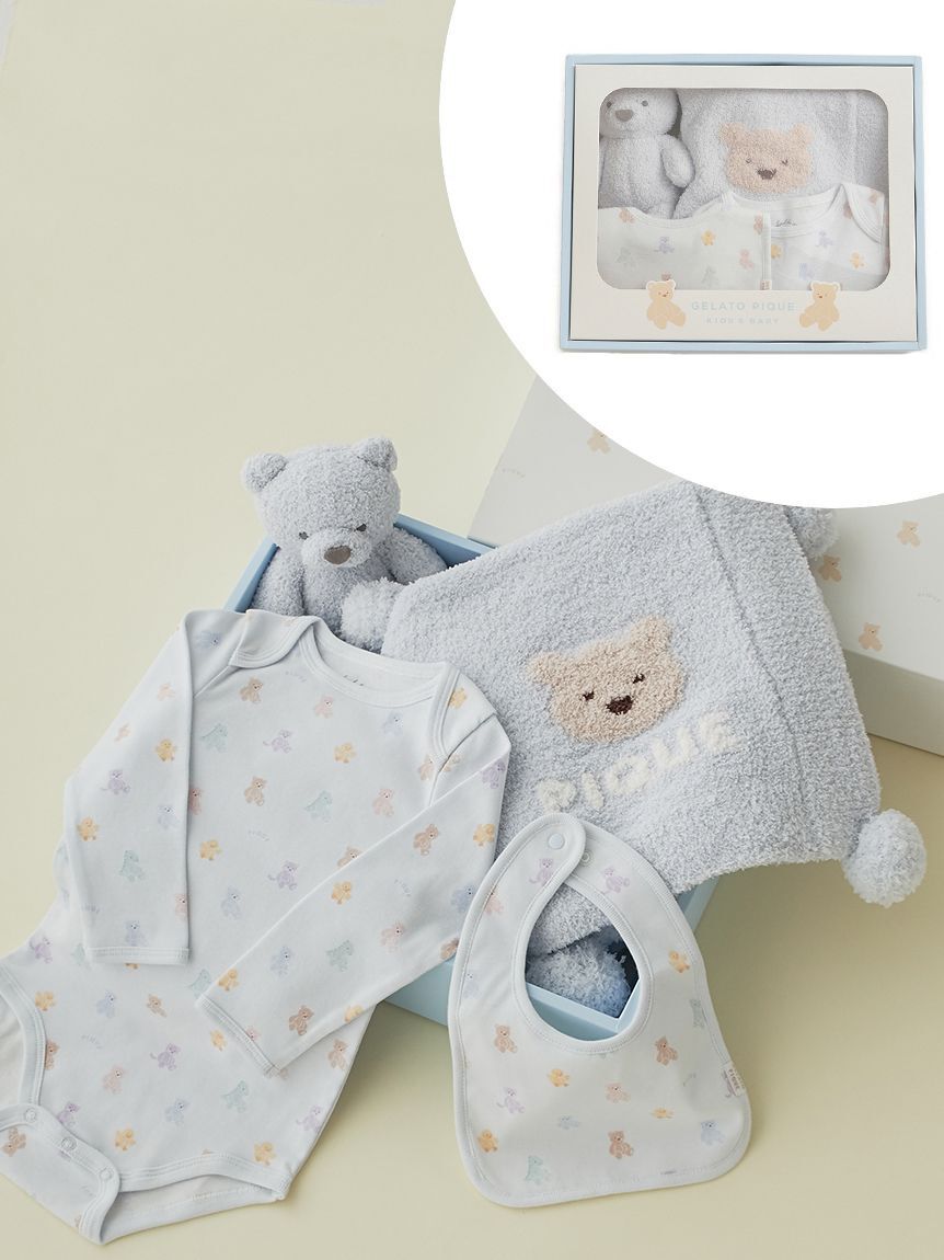 GELATO PIQUE KIDS & BABY「【ラッピング済み】【BABY】ベアブランケット&ぬいぐるみ&ボディースーツ&スタイ4点セット ギフトBOX」|その他ベビー用品|BLU