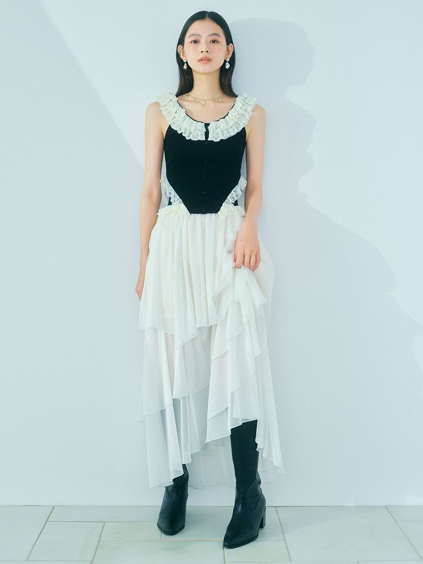 LILY BROWN「【WEB限定00サイズ】イレヘムティアードスカート」|スカート|