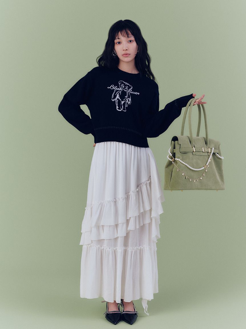 LILY BROWN「【WEB限定00サイズ】イレヘムティアードスカート」|スカート|