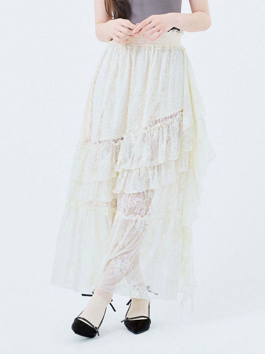 LILY BROWN「【WEB限定00サイズ】イレヘムティアードスカート」|スカート|IVR