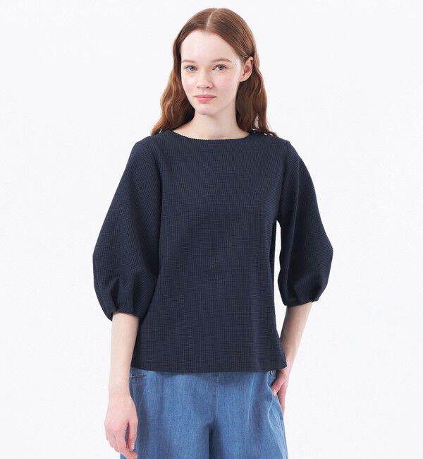 MACKINTOSH PHILOSOPHY「サッカーパフスリーブブラウス」|シャツ・ブラウス|ネイビー