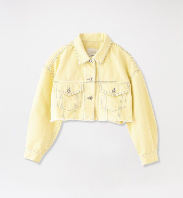  「【ドラマ着用商品】クロップトデニムGジャン」|ブルゾン・スタジャン|イエロー