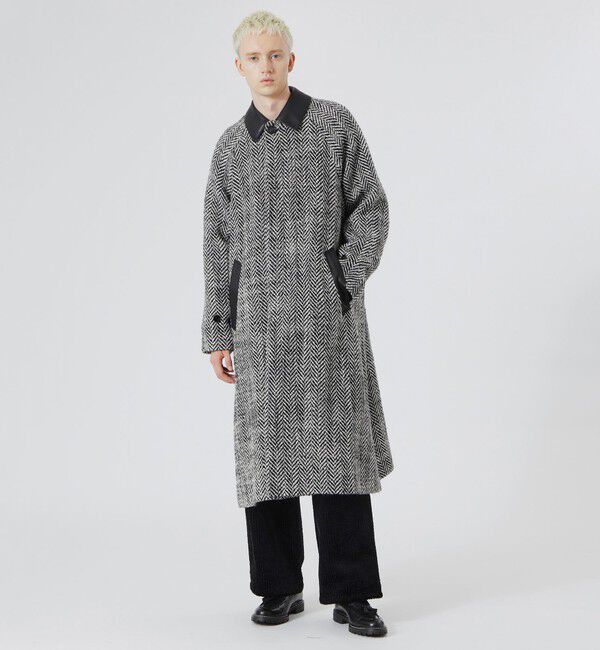  「ロービングヘリンボン ベルテッド ステンカラーウールコート」|その他|