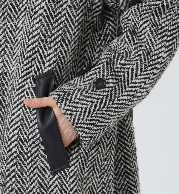  「ロービングヘリンボン ベルテッド ステンカラーウールコート」|その他|