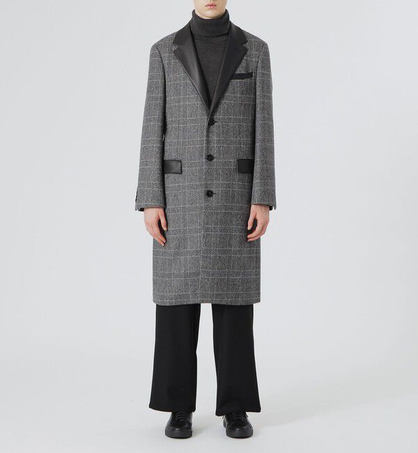  「【Safari12月号掲載】シンセティックレザーコンビ グレンチェックチェスター」|その他|