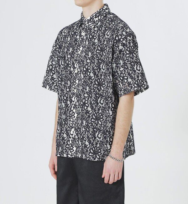  「バイカラーレースショートスリーブシャツ」|シャツ・ブラウス|