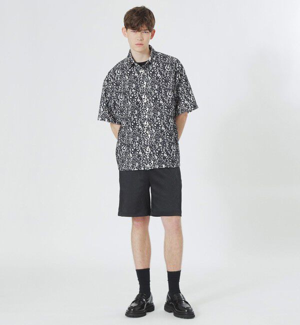  「バイカラーレースショートスリーブシャツ」|シャツ・ブラウス|