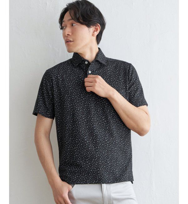IKKA LOUNGE「小花柄プリント鹿の子ポロシャツ」|Tシャツ・カットソー|