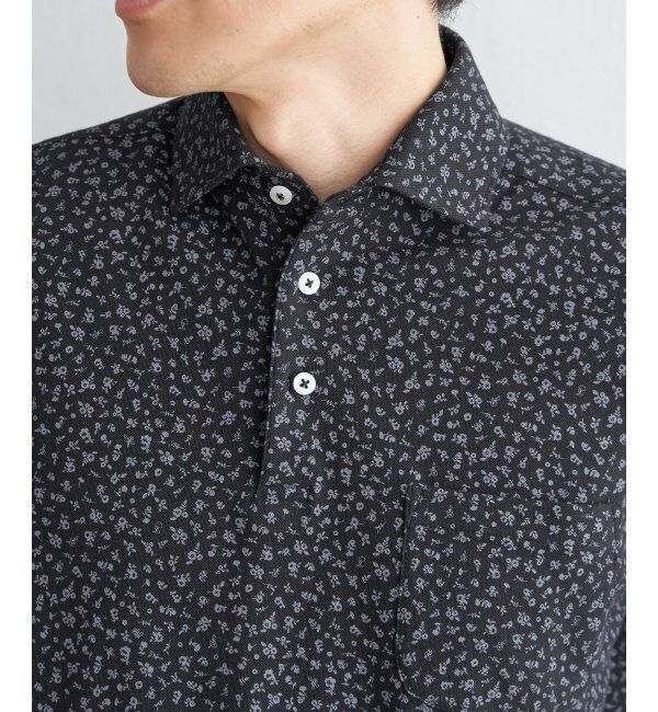 IKKA LOUNGE「小花柄プリント鹿の子ポロシャツ」|Tシャツ・カットソー|