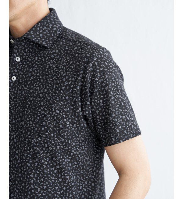 IKKA LOUNGE「小花柄プリント鹿の子ポロシャツ」|Tシャツ・カットソー|