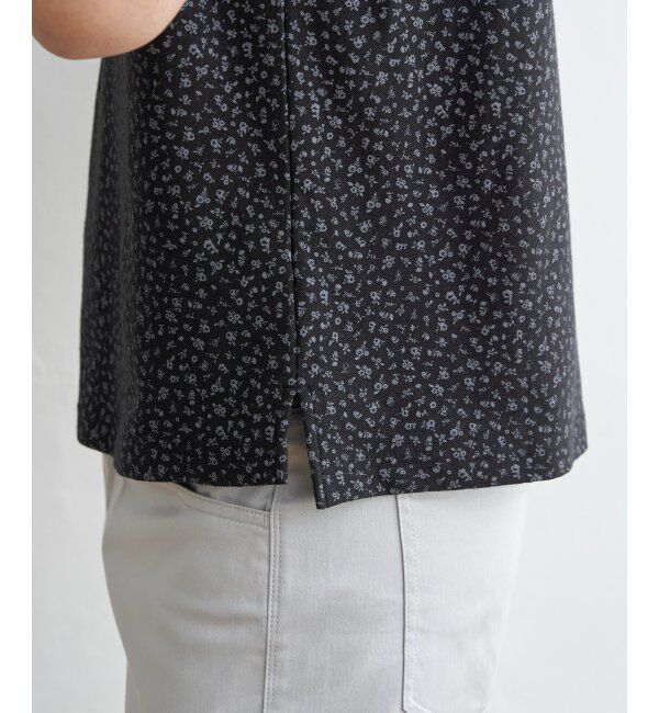 IKKA LOUNGE「小花柄プリント鹿の子ポロシャツ」|Tシャツ・カットソー|